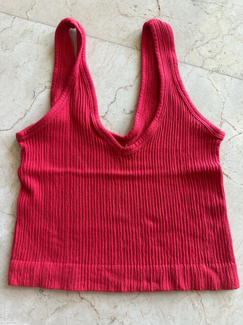 Out From Under Women’s Ribbed V-Neck Tank Top - Red